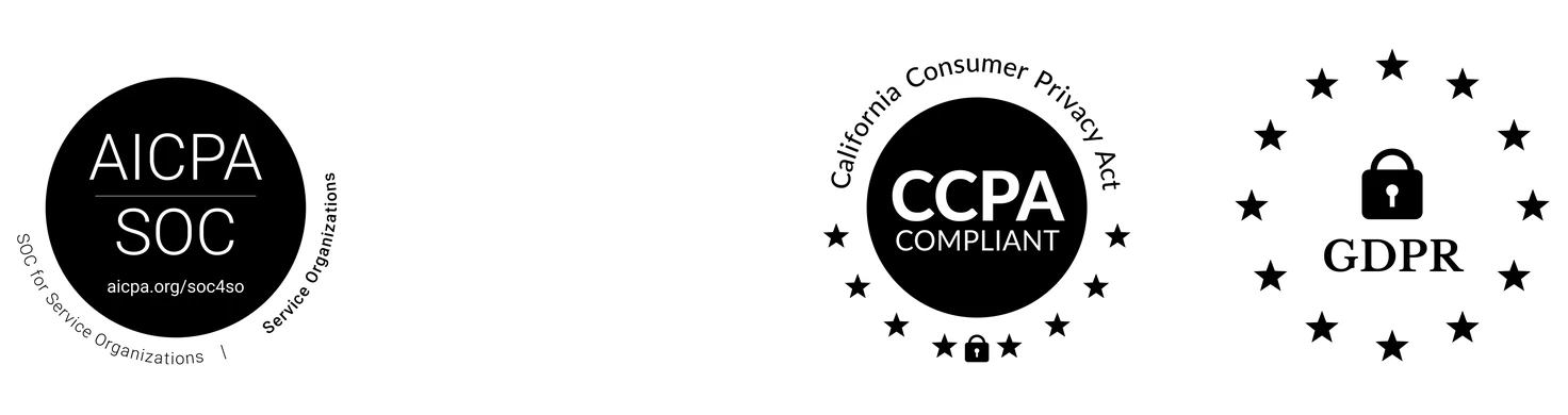 Certifications: AICPA SOC, ISO 27001, CCPA compliant, GDPR